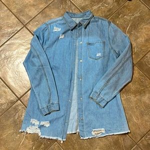 Denim shirt jacket